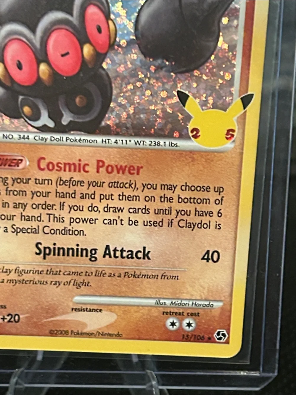 Pokemon Claydol Holo Stamped 15/106 from 25th Anniversary Celebrations set M/NM